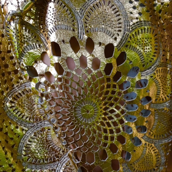 NEIMAN MARCUS GOLD LEATHER CARVED MINI JACKET - Picture 5 of 7